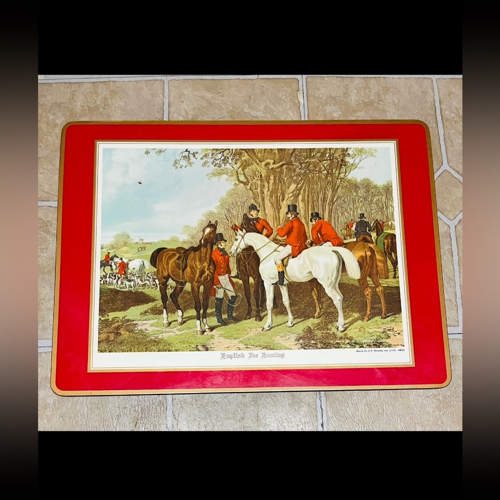 1 Pimpernel Red and Cream Decorative Place Mat or Wall Decor